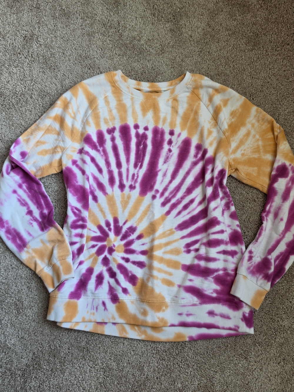 Tie-Dye Crewneck Pullover Sweatshirt
